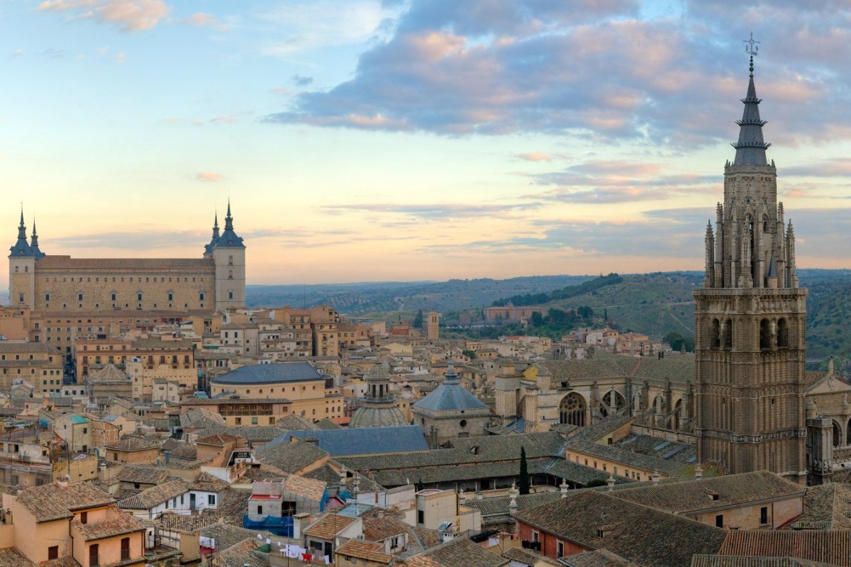 Toledo panoraması, gün batımı